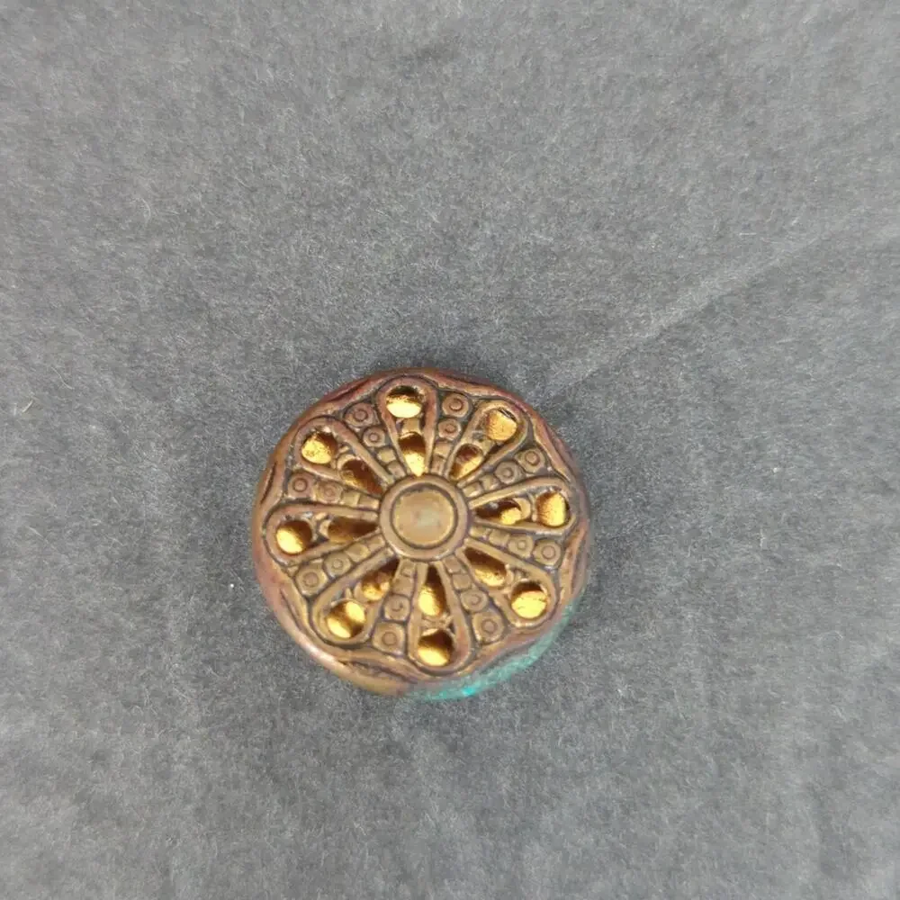 LOT C of 10 Antique Vintage Victorian Brass Mixed Materials Buttons ESTATE FIND